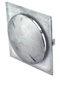 Tallriksventil aluminium fyrkant Ø: 150mm